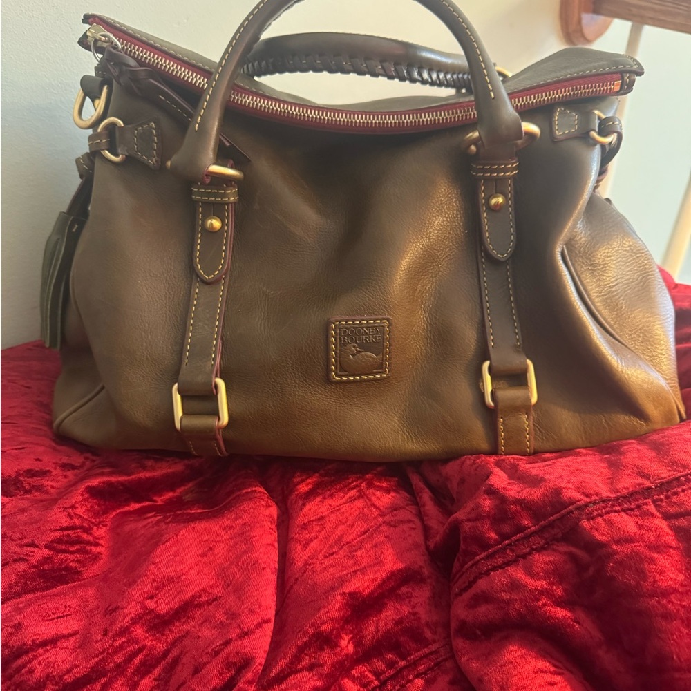 Dooney & Bourke Large Florentine Olive Leather Handbag